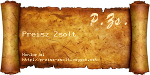 Preisz Zsolt névjegykártya